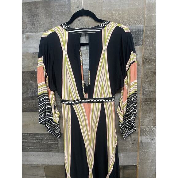 Lulus Montecito Black Print Maxi Dress Women's Size Medium 100% Rayon XS - Picture 5 of 9